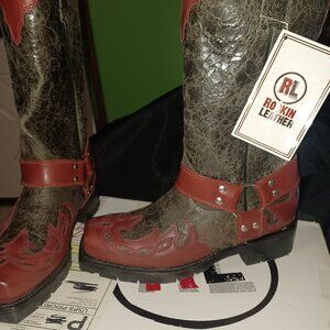 ROCKIN LEATHER HARNESS BOOTS